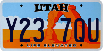 UT license plate Y237QU