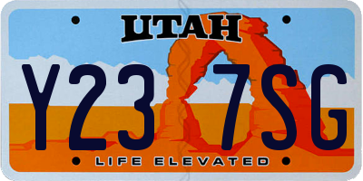 UT license plate Y237SG