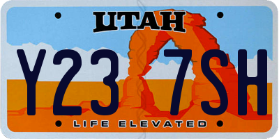 UT license plate Y237SH