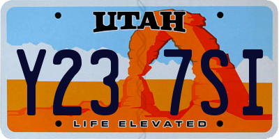 UT license plate Y237SI