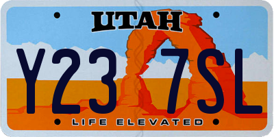 UT license plate Y237SL