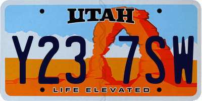 UT license plate Y237SW