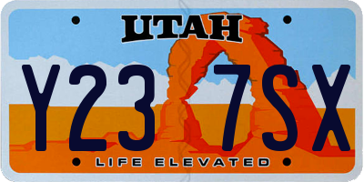 UT license plate Y237SX