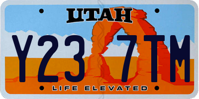 UT license plate Y237TM