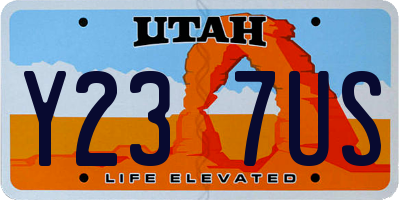 UT license plate Y237US