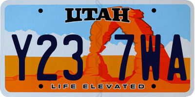 UT license plate Y237WA