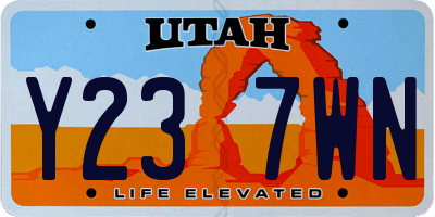 UT license plate Y237WN