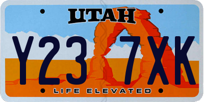 UT license plate Y237XK