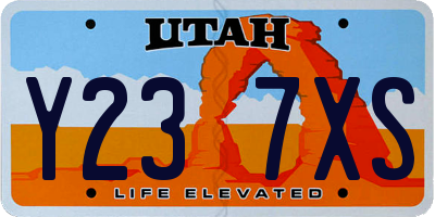 UT license plate Y237XS