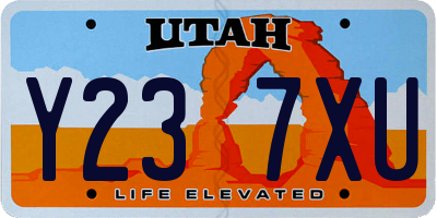 UT license plate Y237XU