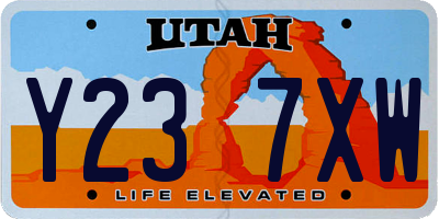 UT license plate Y237XW