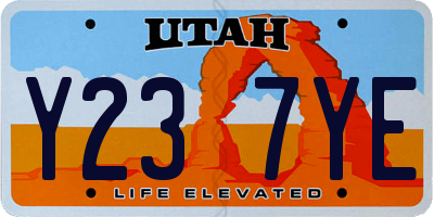 UT license plate Y237YE