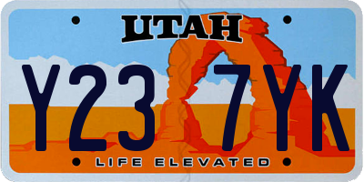 UT license plate Y237YK