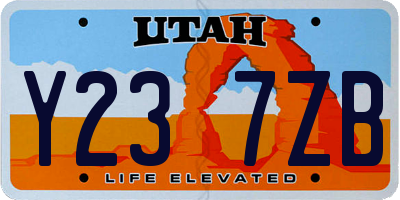 UT license plate Y237ZB