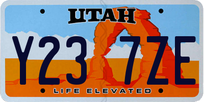 UT license plate Y237ZE