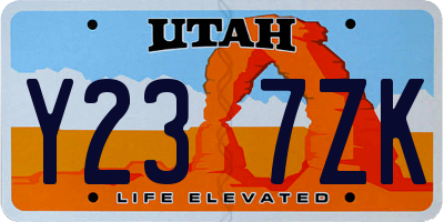 UT license plate Y237ZK