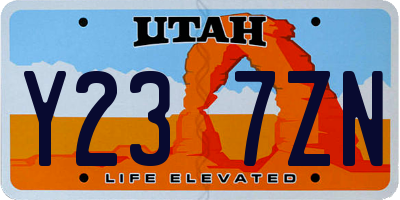 UT license plate Y237ZN