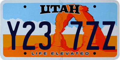 UT license plate Y237ZZ