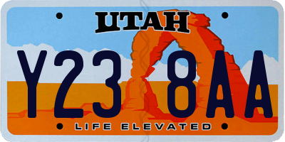 UT license plate Y238AA