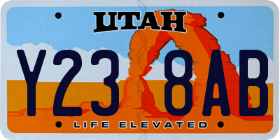 UT license plate Y238AB