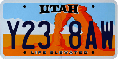 UT license plate Y238AW