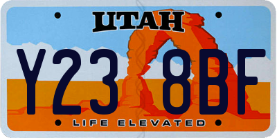 UT license plate Y238BF