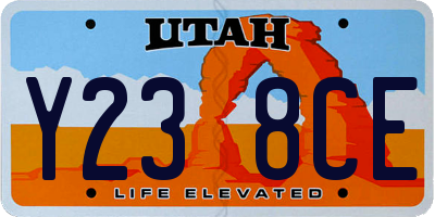 UT license plate Y238CE
