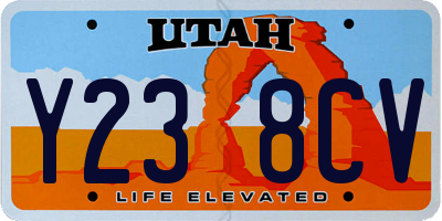 UT license plate Y238CV