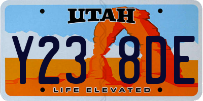 UT license plate Y238DE