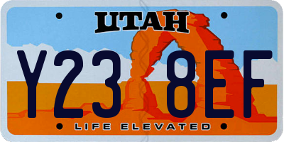 UT license plate Y238EF