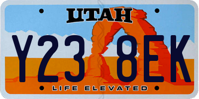 UT license plate Y238EK
