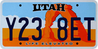 UT license plate Y238ET