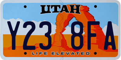 UT license plate Y238FA