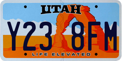 UT license plate Y238FM