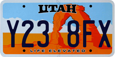 UT license plate Y238FX