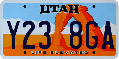 UT license plate Y238GA