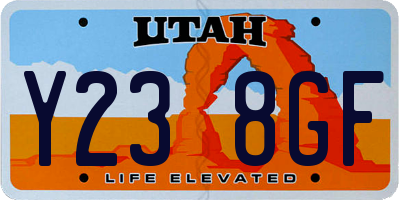 UT license plate Y238GF
