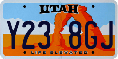 UT license plate Y238GJ