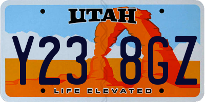 UT license plate Y238GZ