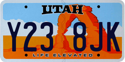 UT license plate Y238JK