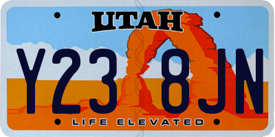UT license plate Y238JN