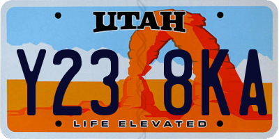 UT license plate Y238KA