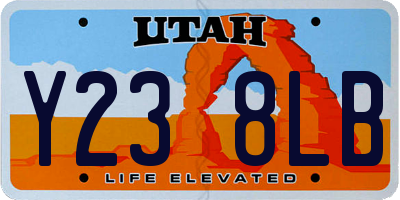 UT license plate Y238LB