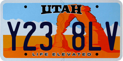 UT license plate Y238LV