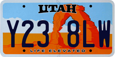 UT license plate Y238LW