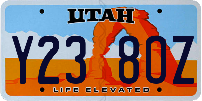 UT license plate Y238OZ