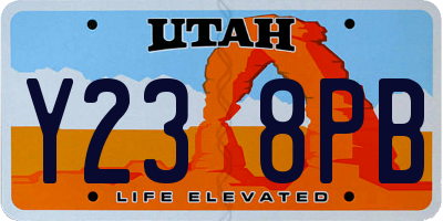 UT license plate Y238PB