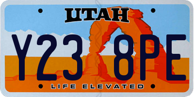 UT license plate Y238PE
