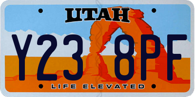 UT license plate Y238PF
