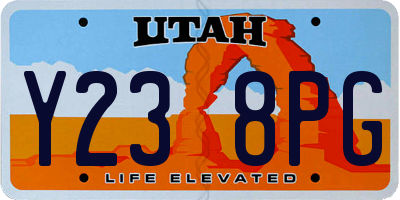 UT license plate Y238PG